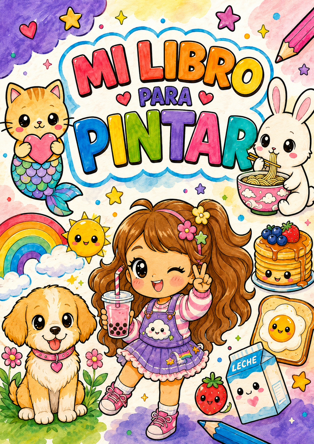 Mi Libro estilo Kawaii: Colorear y Jugar