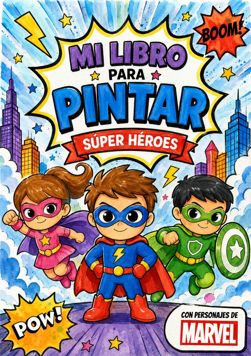 Mi Libro de Superhéroes: Colorear y Jugar